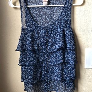 Ruffled floral tank